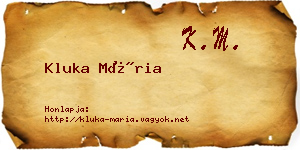 Kluka Mária névjegykártya